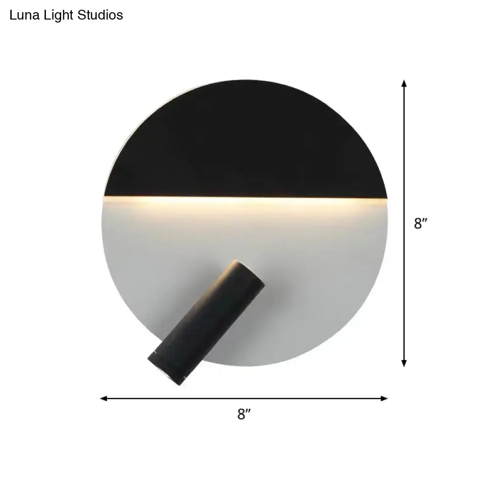 Modern black & white wall sconce with adjustable spotlight – bedroom