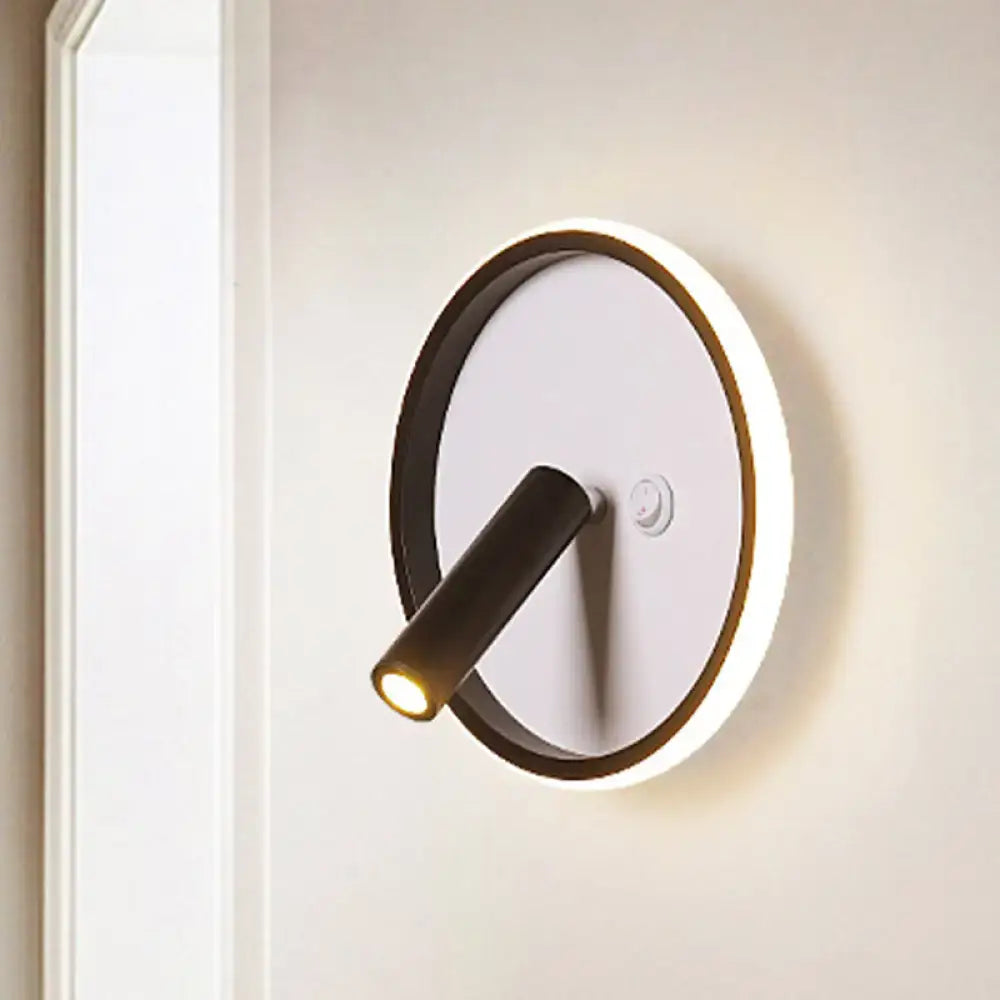 Modern black & white warm light wall sconce – bedroom led light