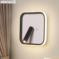 Modern black and white wall light with white warm light and adjustable cylindrical head for bedroom LED illumination
