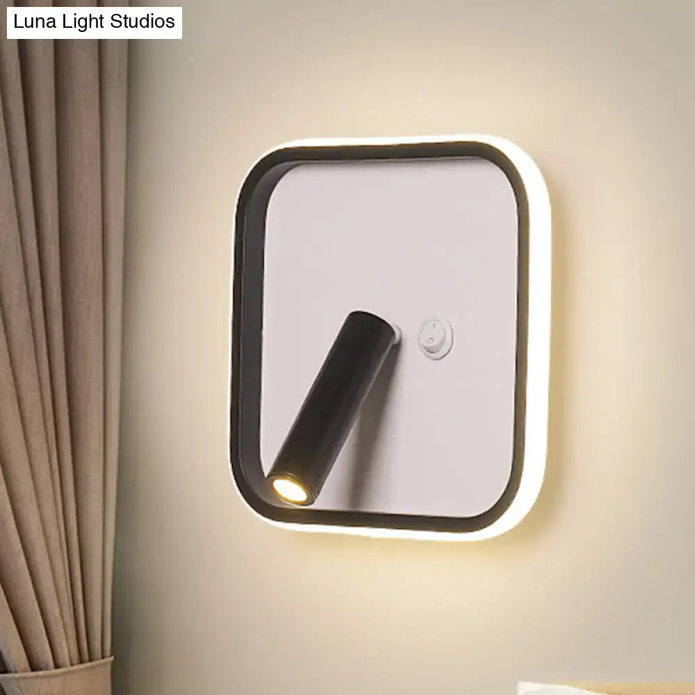 Modern black & white warm light wall sconce – bedroom led light