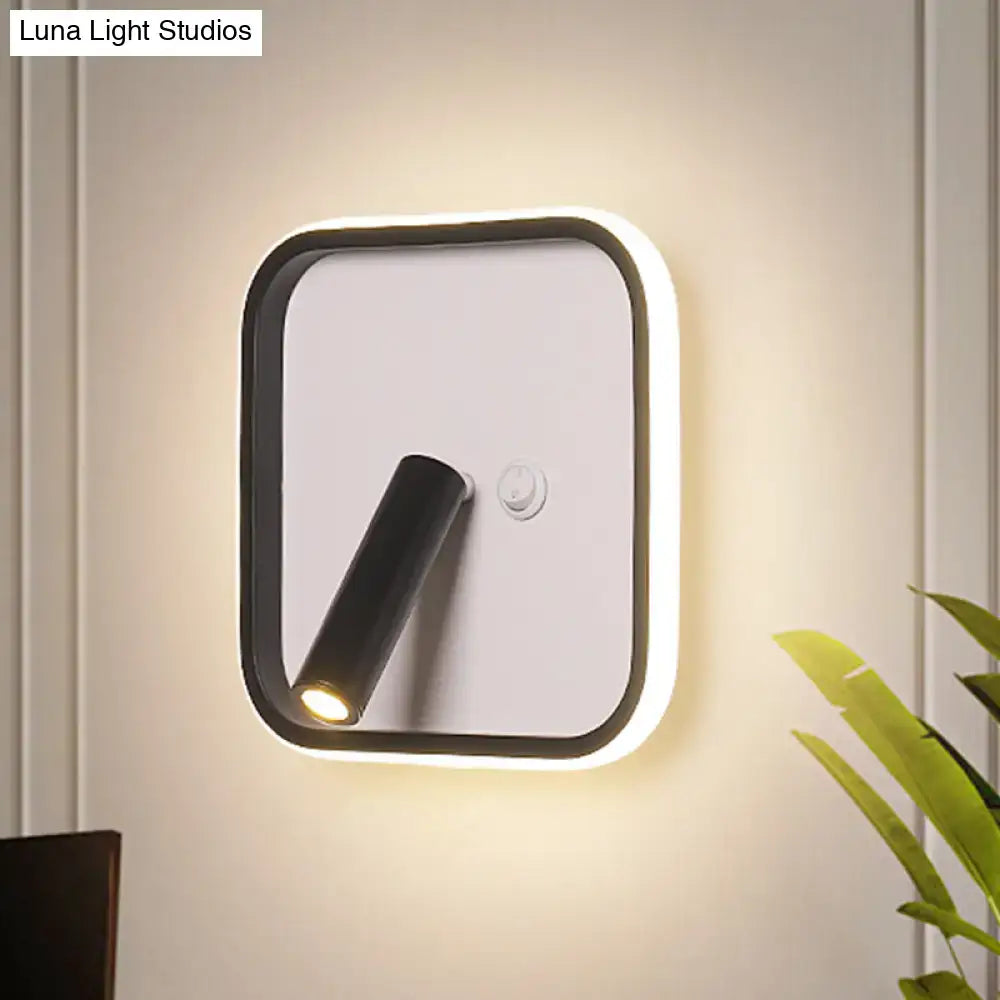 Modern black & white warm light wall sconce – bedroom led light