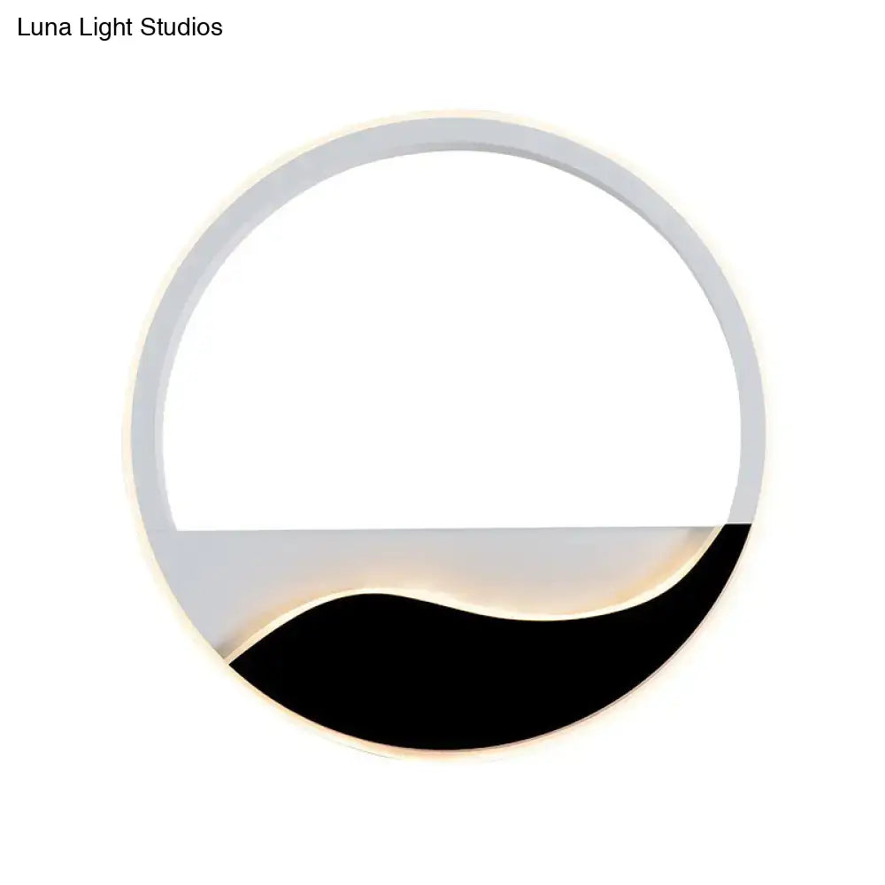 Modern black & white wave led wall light – bedroom sconce