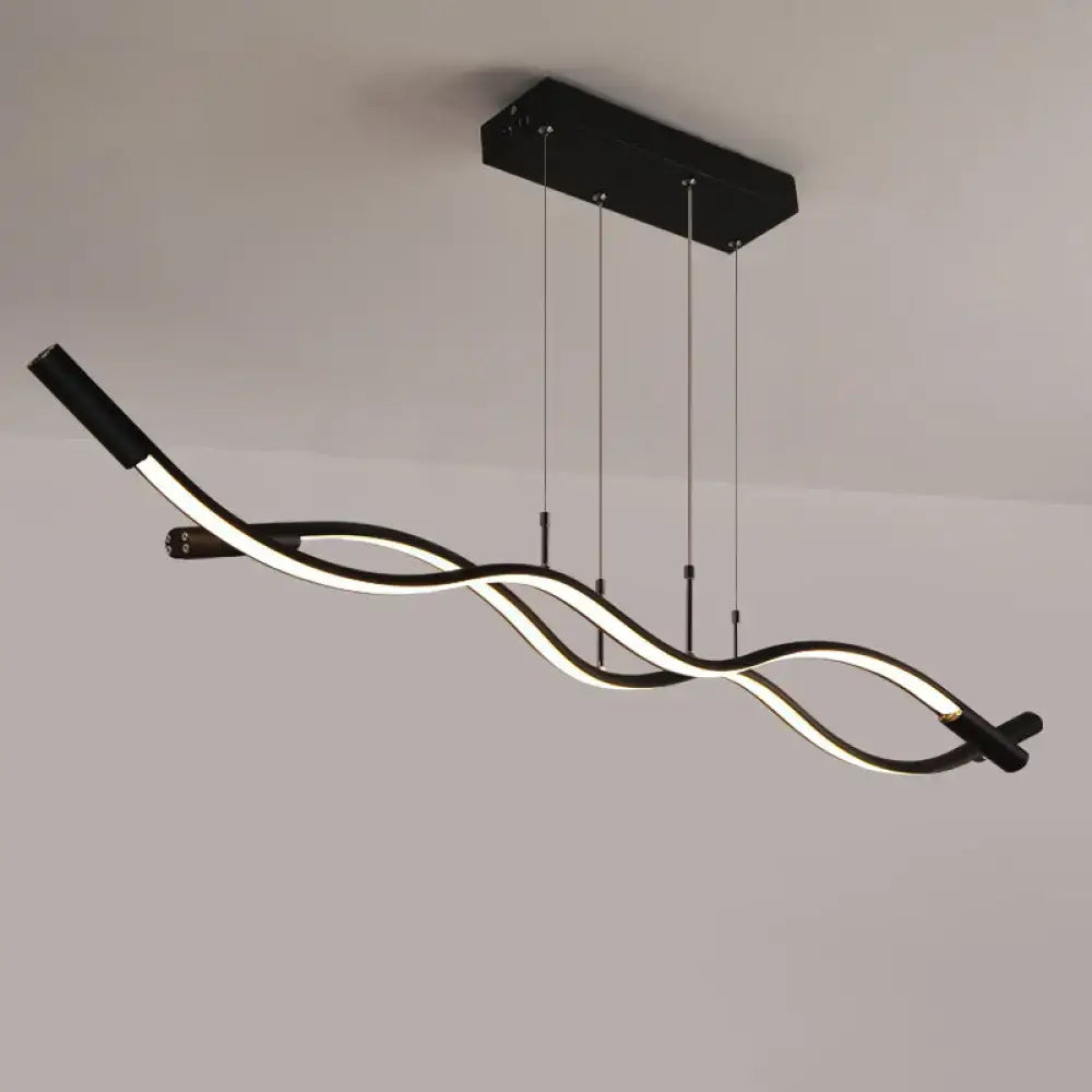 Modern black & white wave shaped pendant lamp dining room lighting