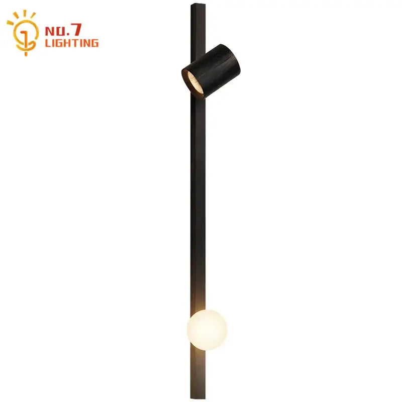 Modern black & white wooden wall lamp living room sconce