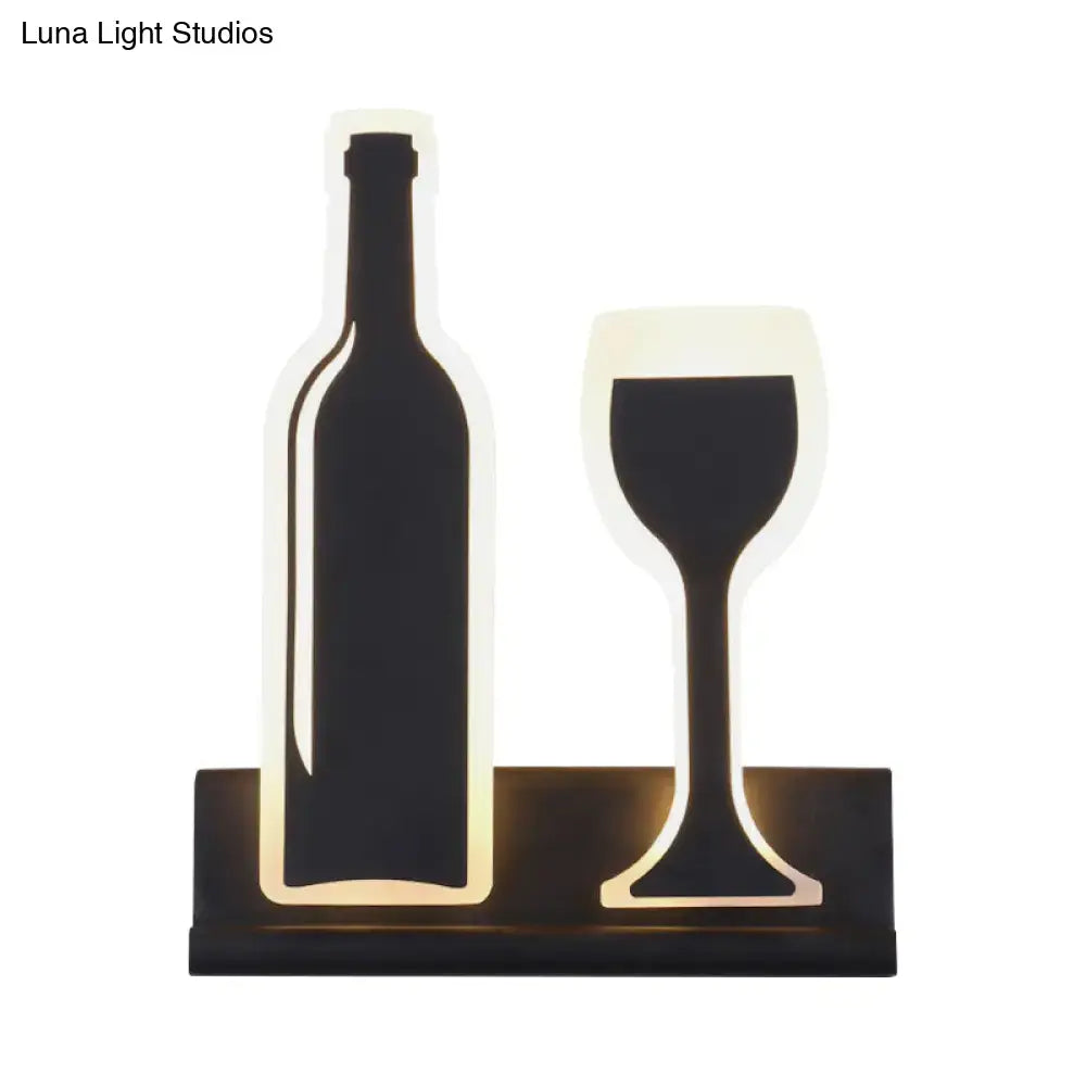Modern black wine sconce light – dining room led wall decor