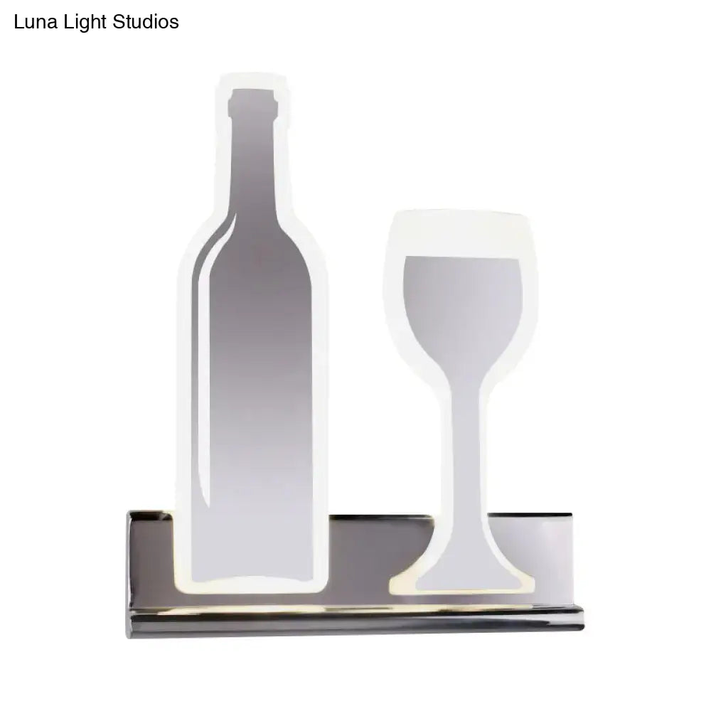 Modern black wine sconce light – dining room led wall decor