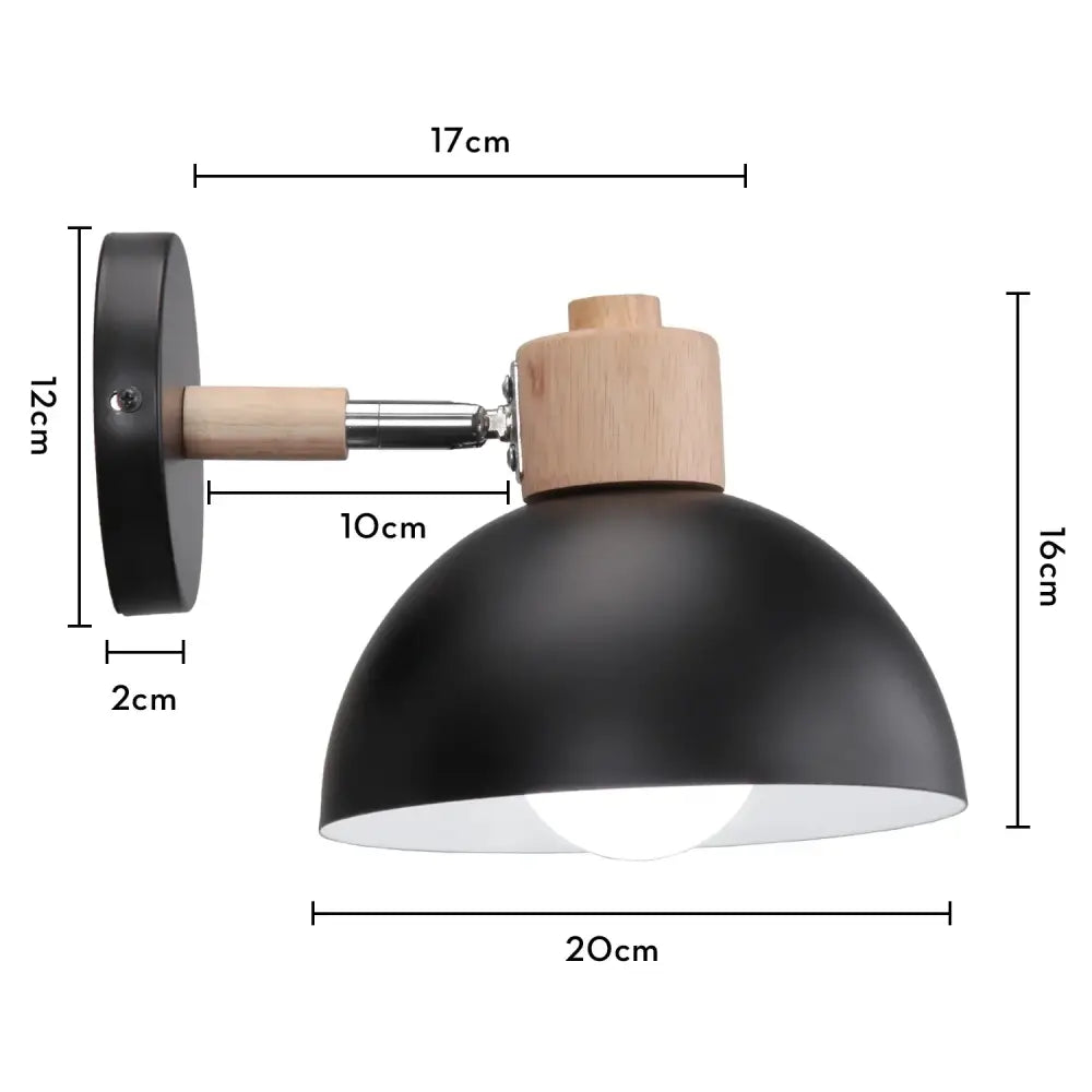 Modern black wooden wall light living room antler sconce