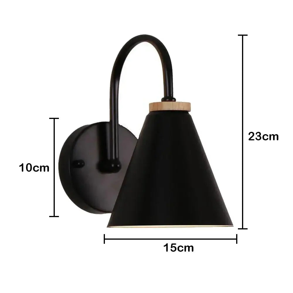 Modern black wooden wall light living room antler sconce