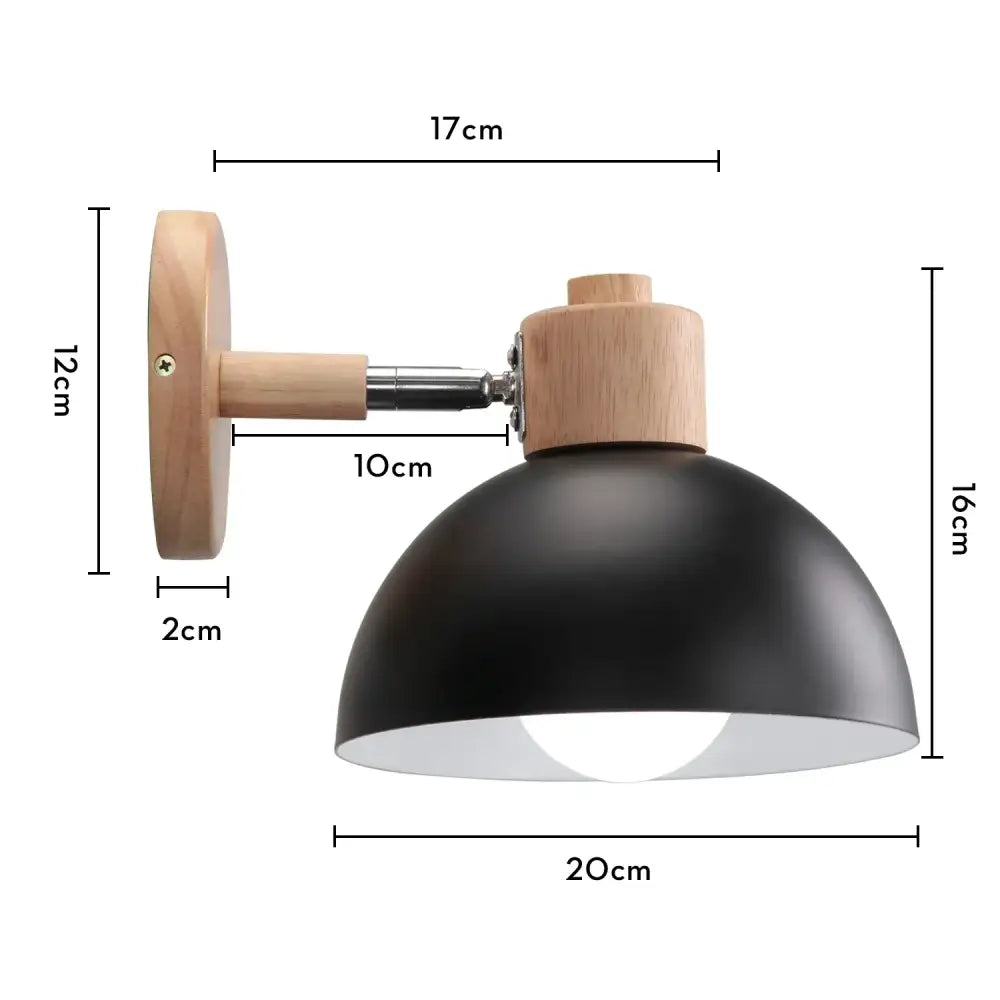 Modern black wooden wall light living room antler sconce