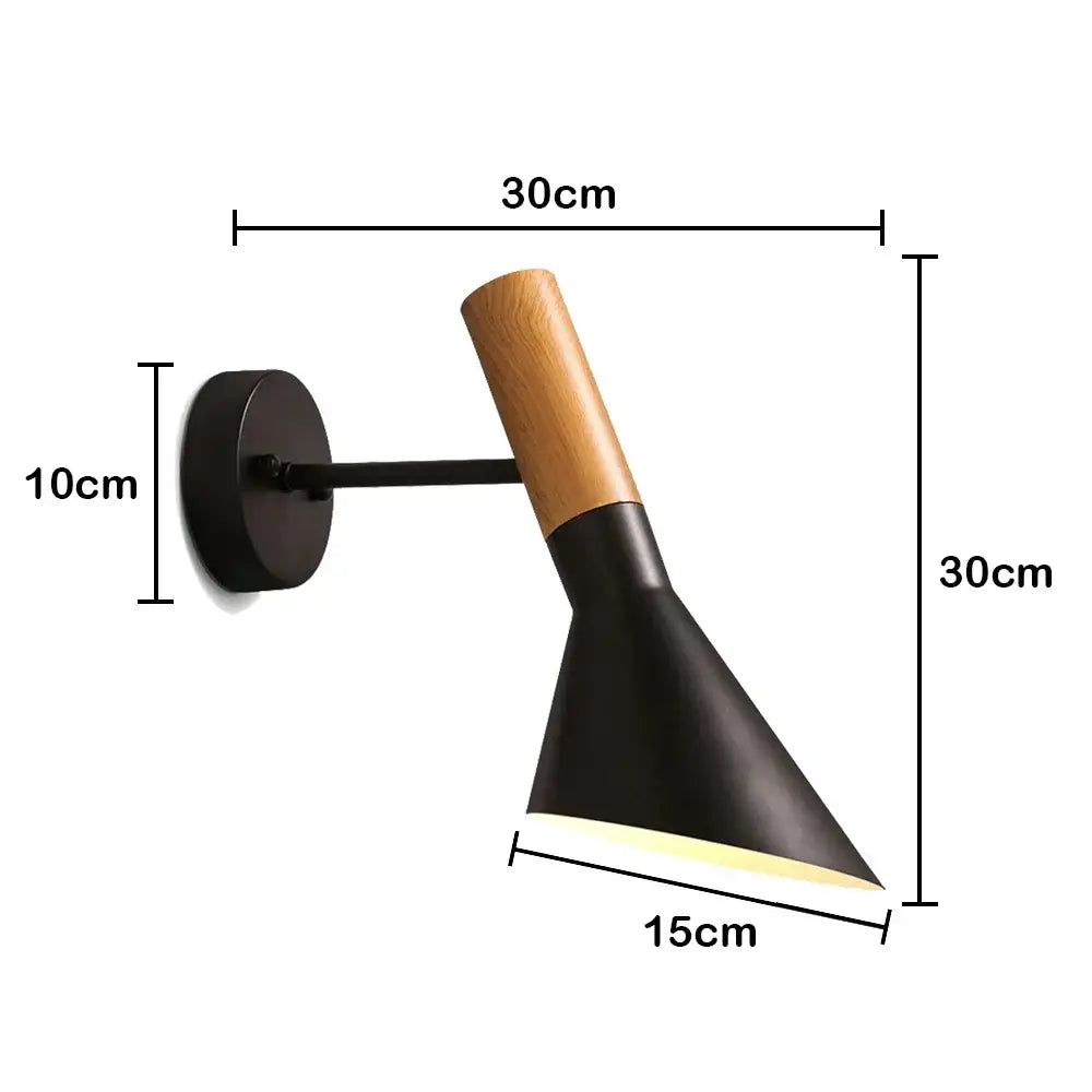 Modern black wooden wall light living room antler sconce