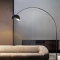Decorbites™ modern black yellow metal fishing rod floor lamp with sleek curved frame and dome shade for led incandescent fluorescent bulbs compatible with 220v-240v 110v-120v