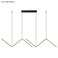 Modern black decorbites z-shaped metal led suspension light fixture with sleek angular arms and warm glow metal finish adds elegance