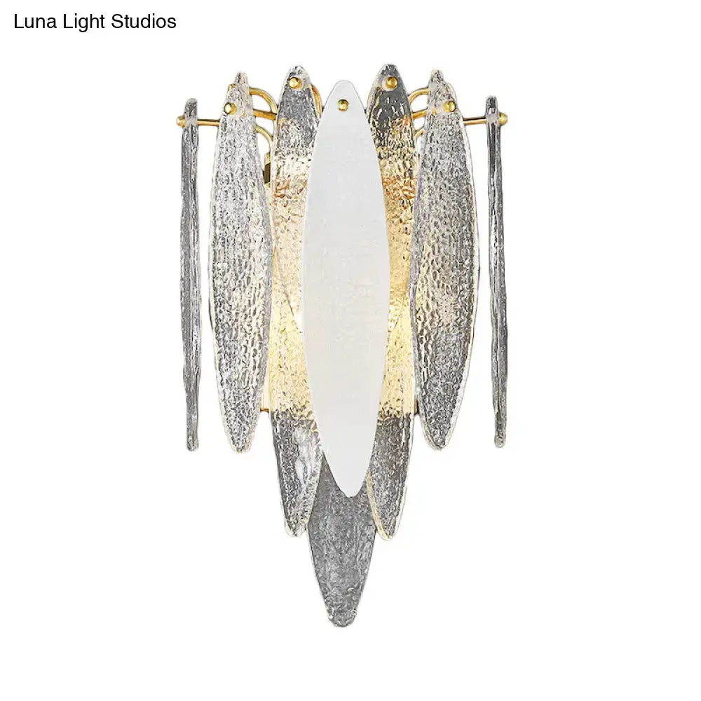 Modern blue & amber glass fish wall lamp living room led sconce