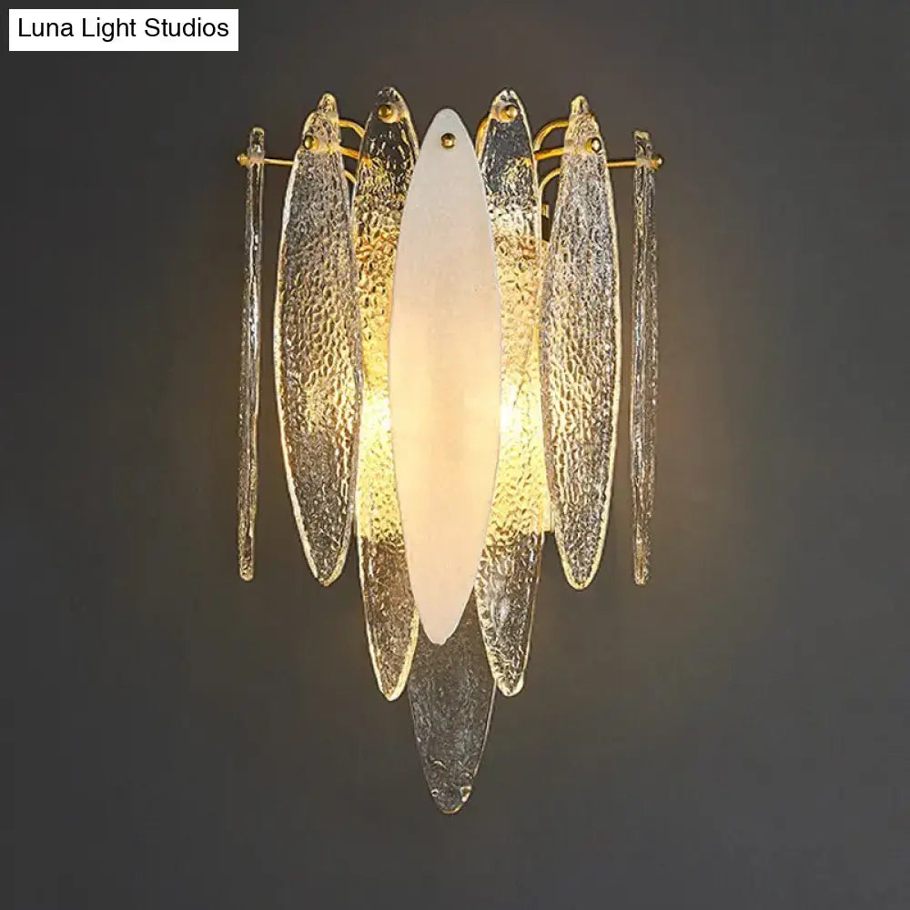 Modern blue & amber glass fish wall lamp living room led sconce