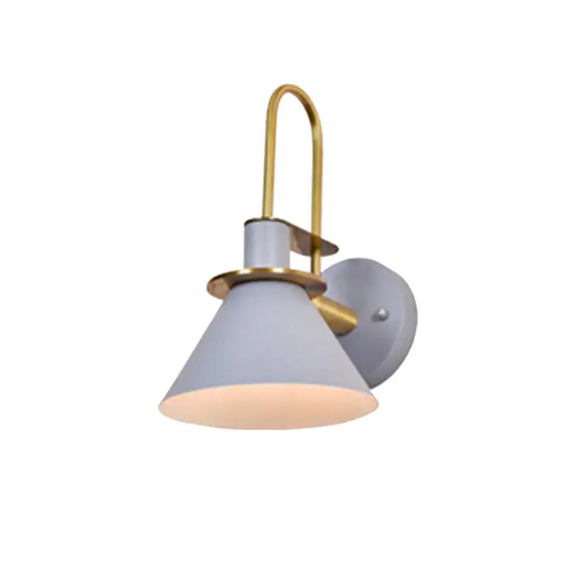 Modern blue and brass pyramid wall sconce bedroom e26 e27 light