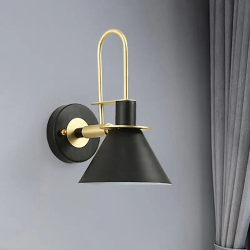 Modern blue and brass pyramid wall sconce bedroom e26 e27 light