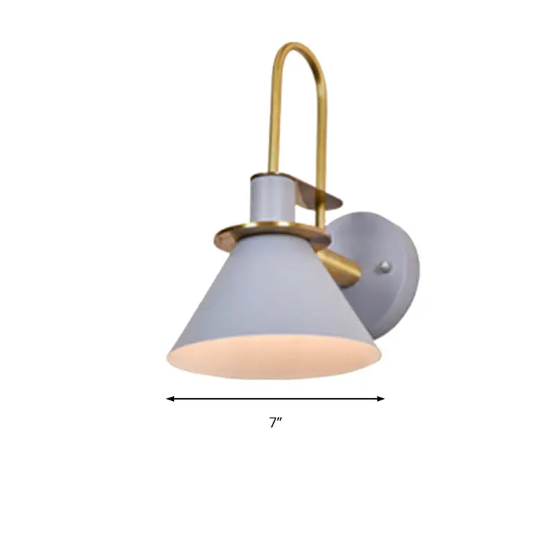 Modern blue and brass pyramid wall sconce bedroom e26 e27 light