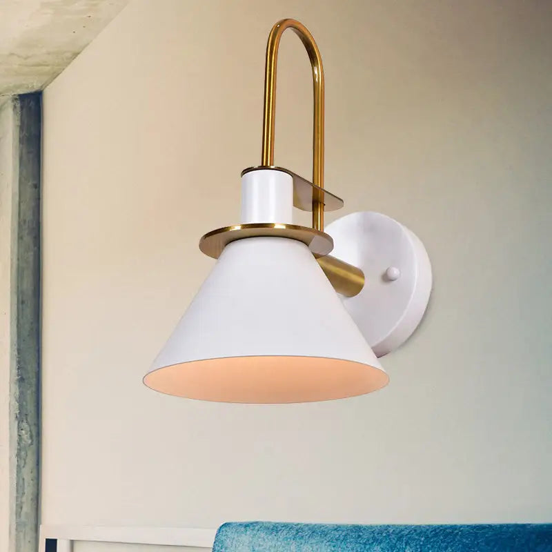 Modern blue and brass pyramid wall sconce bedroom e26 e27 light