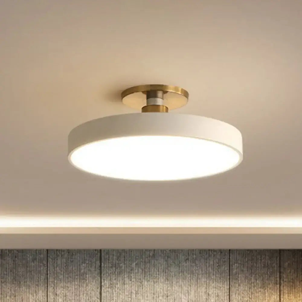 Modern blue and gold round flush mount ceiling light for bedroom