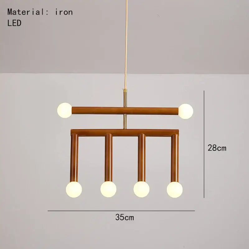Modern blue and wood pendant lamp for dining room