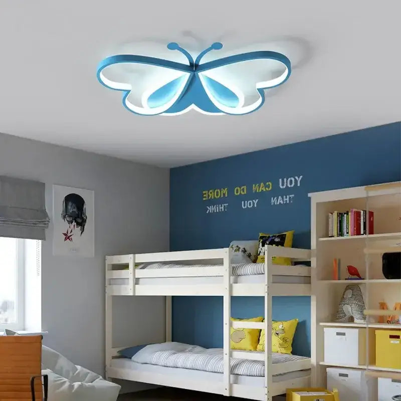 Modern blue butterfly ceiling light for bedroom