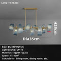 Modern blue glass led pendant lamps for dining room gold accents