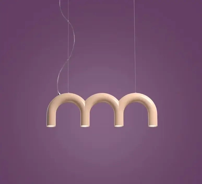 Modern blue metal arch chandelier – kitchen pendant light
