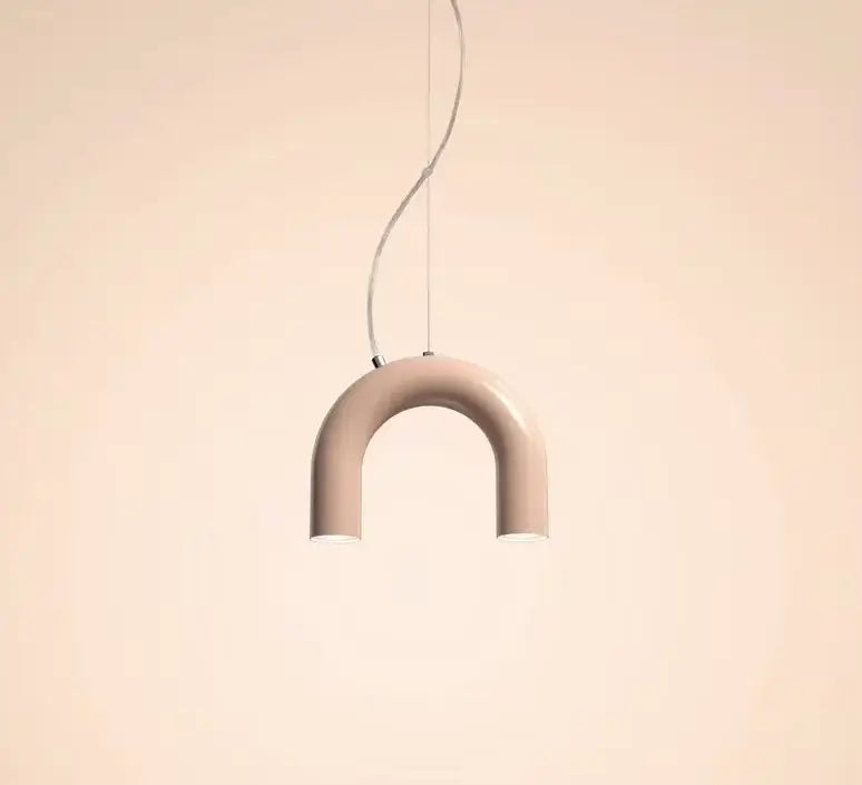 Modern blue metal arch chandelier – kitchen pendant light
