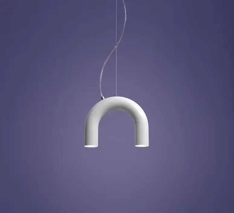 Modern blue metal arch chandelier – kitchen pendant light