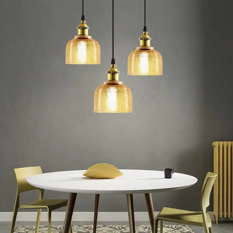 Modern blue red & gold glass led hanging lamp dining room decor