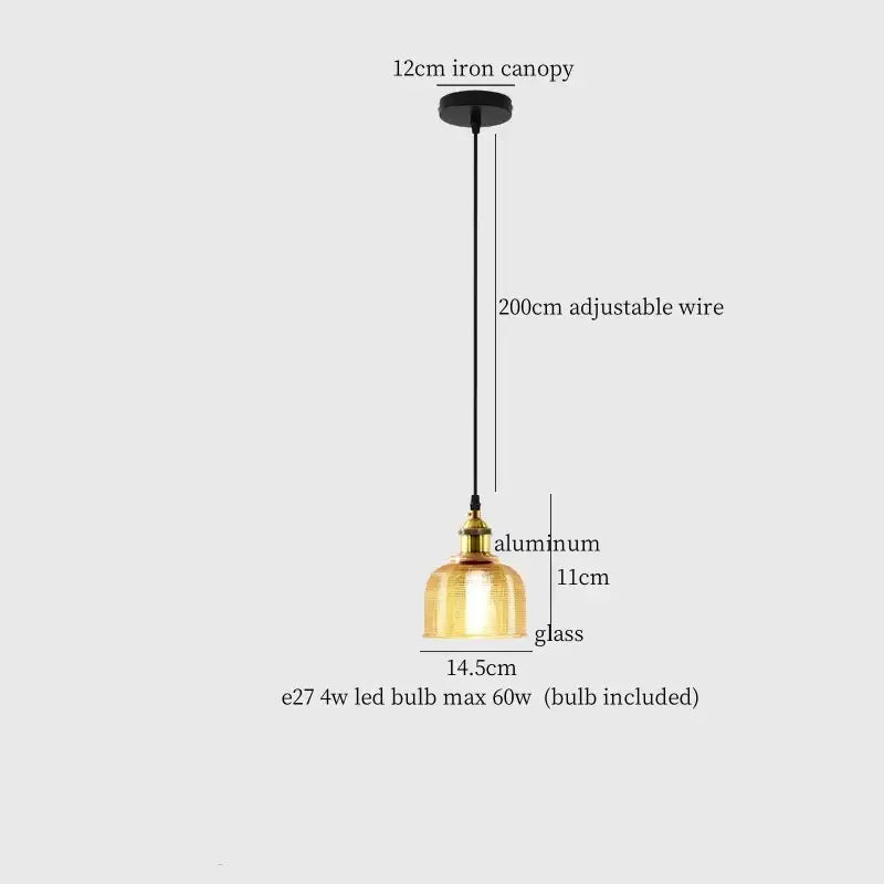 Modern blue red & gold glass led hanging lamp dining room decor