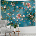 Modern botanical wildflower tapestry – bedroom abstract floral art