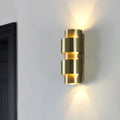 Modern brass 3 tier metal shade wall sconce foyer light