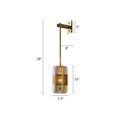 Modern brass and amber glass wall sconce – bedroom modern wall light