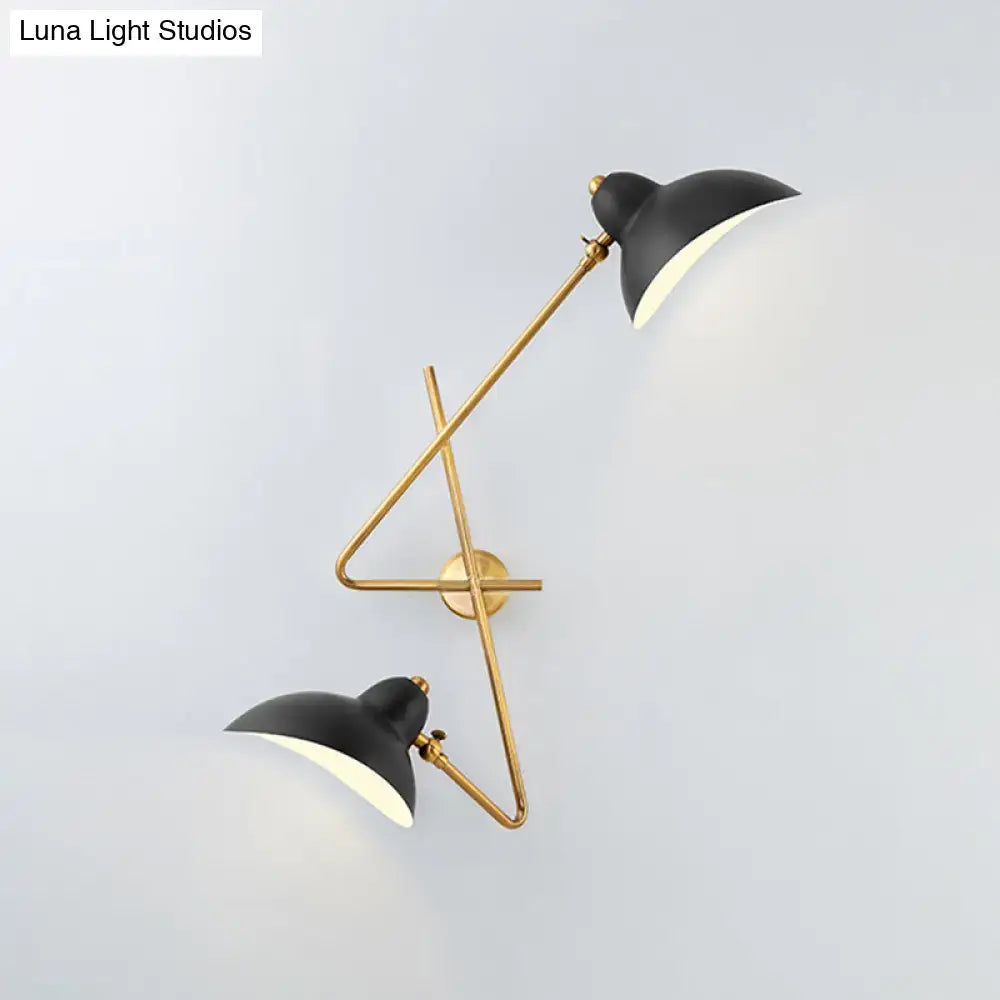 Modern brass and black duckbill wall sconce lamp – living room