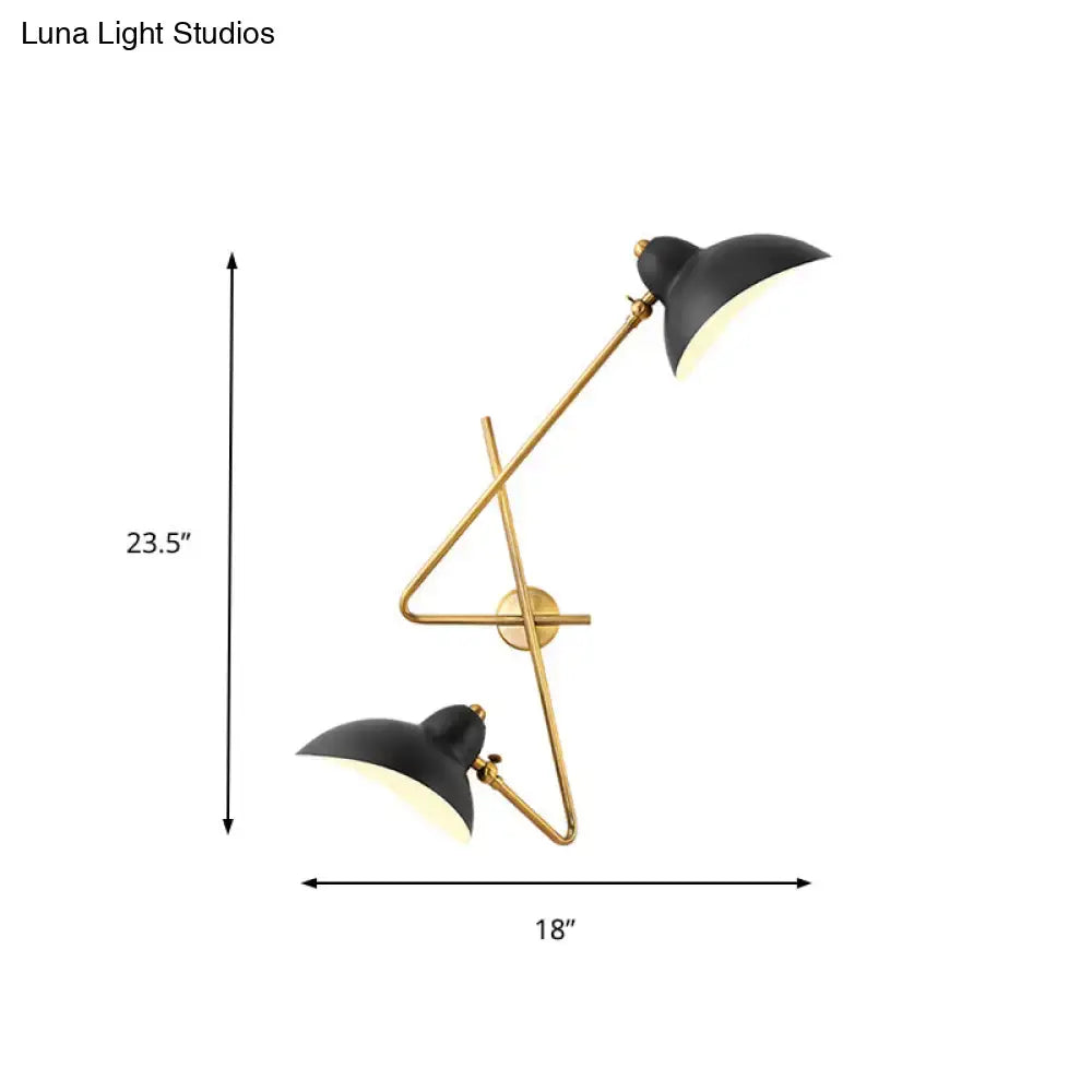 Modern brass and black duckbill wall sconce lamp – living room