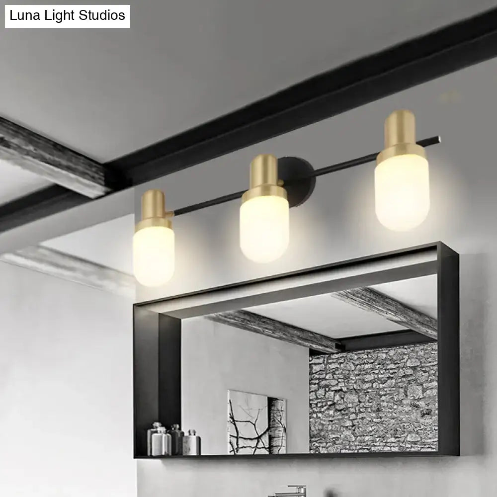 Modern brass and black glass sconce light bedroom wall lamp