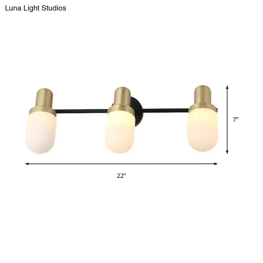Modern brass and black glass sconce light bedroom wall lamp