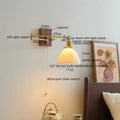 Modern brass and ceramic walnut led wall lights for bedroom living room