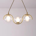 Modern brass and clear glass globe pendant light kitchen fixture