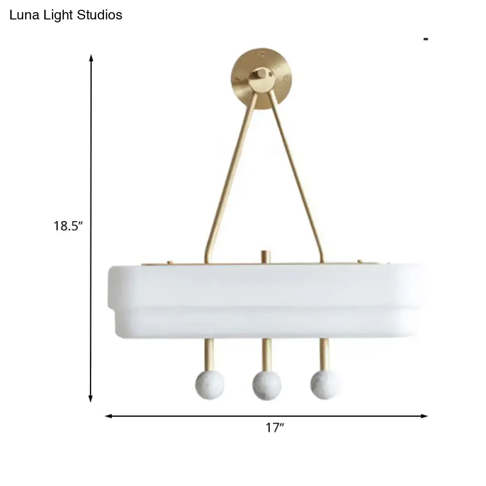 Modern brass and gray sconce light fixture – dining room wall lamp