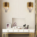 Modern brass and k9 crystal wall sconce led bedroom light