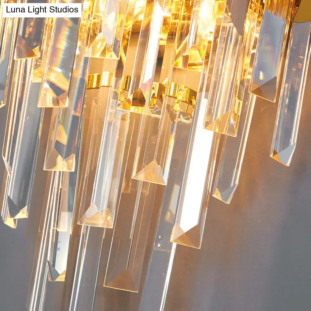 Modern brass and k9 crystal wall sconce led bedroom light