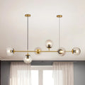 Modern brass and smoke gray bubble chandelier – dining room light