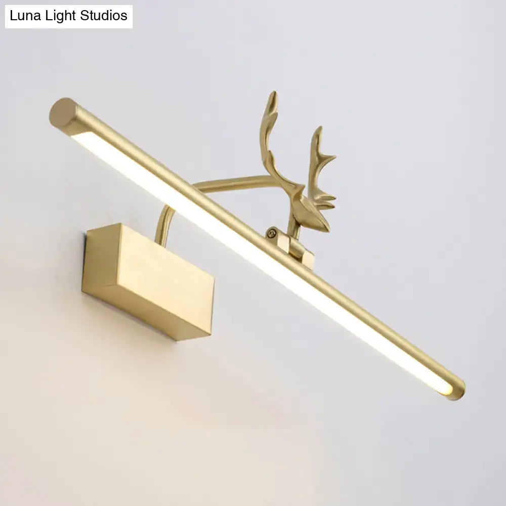 Modern brass antler led wall light bathroom vanity fixture