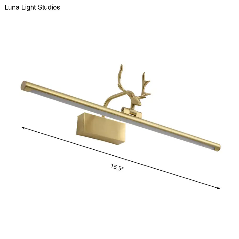 Modern brass antler led wall light bathroom vanity fixture