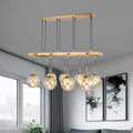 Modern decorbites brass ball island pendant light with clear glass shade and six gold-toned globe bulbs 220v 240v compatible