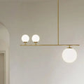 Decorbites minimalistic brass ball pendant light with three frosted opal glass globes for dining room 220v-240v 110v-120v