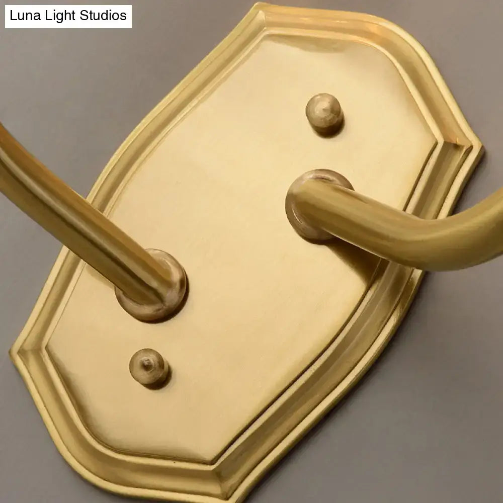 Modern brass clear glass sconce living room crystal wall light