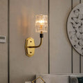 Modern brass clear glass sconce living room crystal wall light
